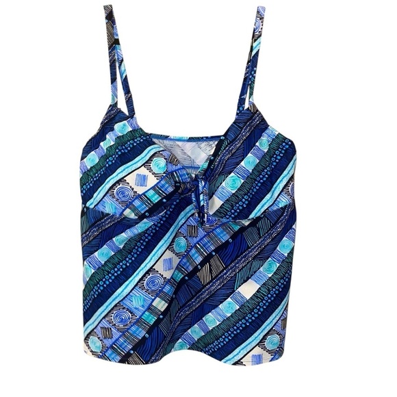Swimsuits For All Blue Patterned Tankini Size 24 - Picture 1 of 7